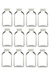 100 ml şeffaf cam mini ginger shot şişesi, 12 adet, detox şişesi, sızdırmaz kapaklı şişe, süs şişesi, kolonya şişesi, koku şişesi