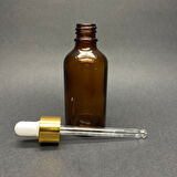 50ml kahverengi cam damlalıklı 12 adet, Gold Kapak Siyah Emzik, Ecza şişesi, Damlalıklı şişe, propolis şişesi, damlatmalı şişe, saç serum şişesi, ecza şişesi