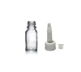 10ml şeffaf cam şişe getamisin kapak, 24 adet, plastik üstten damlalıklı şişe, damlatmalı şişe, damlatıcı şişe