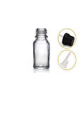 10ml şeffaf cam içten damlalıklı şişe siyah kapak, 24 adet, damlalıklı şişe, damlatmalı şişe 