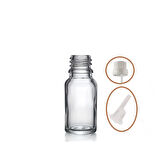 10ml şeffaf cam içten damlalıklı şişe beyaz kapak, 24 adet, damlalıklı şişe, damlatmalı şişe 