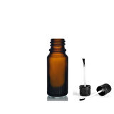 20ml kahverengi cam şişe fırça kapaklı, 12 adet, ecza şişesi, kozmetik şişe, yapıştırıcı şişesi, yağ şişesi