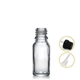 20ml şeffaf cam içten damlalıklı şişe siyah kapak, 24 adet, damlalıklı şişe, damlatmalı şişe 