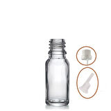 20ml şeffaf cam içten damlalıklı şişe beyaz kapak, 24 adet, damlalıklı şişe, damlatmalı şişe 