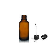 30ml kahverengi cam şişe fırça kapaklı, 12 adet, ecza şişesi, kozmetik şişe, yapıştırıcı şişesi, yağ şişesi