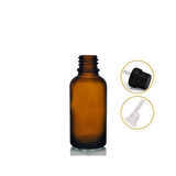 30ml kahverengi cam içten damlalıklı şişe siyah kapak, 24 adet, damlalıklı şişe, damlatmalı şişe 