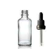 50ml şeffaf cam damlalıklı, 24 adet, Siyah Kapak, Ecza şişesi, Damlalıklı şişe, propolis şişesi, damlatmalı şişe, saç serum şişesi, ecza şişesi