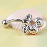 Piercing Cerrahi Çelik Kırmızı Kiraz Rhinestones  Belly Button  Büyüleyici Piercing Göbek Takısı