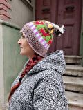 Bohem El Örgüsü Yün Geyikli Bere, Etnik Bere, Otantik Bere, Yılbaşı Hediyesi Bere