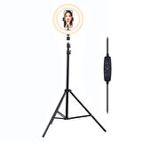 Led Işıklı Ayaklı Tripod 10 Inç Halka - Telefon Tutucu YouTuber TikTok ve 2.10 cm