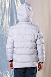 Designed Kapüşonlu İçi Polar Astarlı Erkek Çocuk Şişme Mont