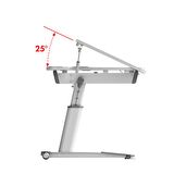 Creo Mobili Yükseklik ve Eğim Ayarlı, Sirius Simple Çalışma Masası - 120x75 cm, Beyaz/Mavi