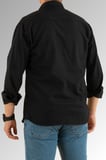 Souris Slim Fit Erkek Kot Gömlek Siyah
