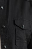 Souris Slim Fit Erkek Kot Gömlek Siyah