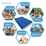 KATLANABİLİR PARK BAHÇE PLAJ PİKNİK BAHÇE TERAS VERANDA BALKON KAMP YAZLIK PLASTİK HASIR HALI KİLİM MAVİ