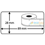 Ecotag Dymo Muadili Yazıcı Etiketi 89 mm x 28 mm