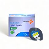 Ecotag Dymo Letratag Muadili Plastik Sarı Serit Etiket - 12 mm x 4 nt