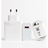 Wintoup Xiaomi Uyumlu Type-C 67 Watt Hızlı Şarj Aleti Beyaz