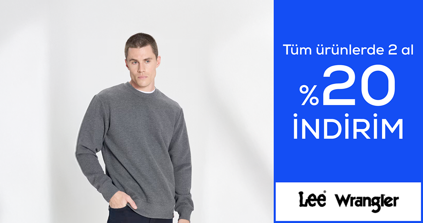 Lee Wrangler Tüm ürünlerde 2 al %20 indirim