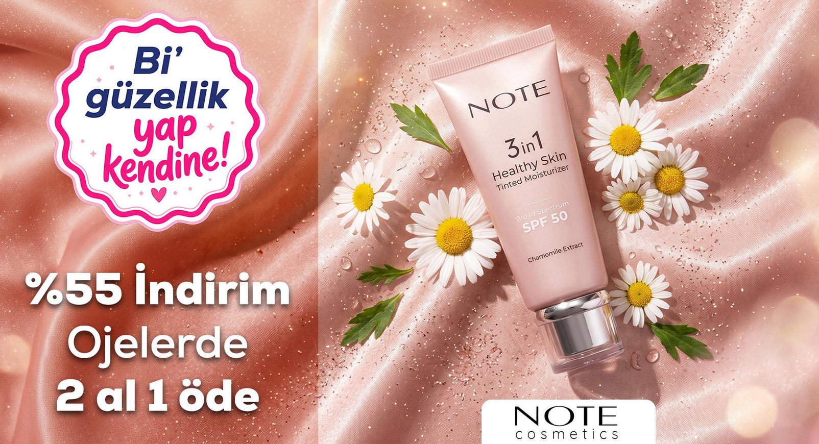Note Cosmetics %55 İndirim, Ojelerde 2 al 1 öde