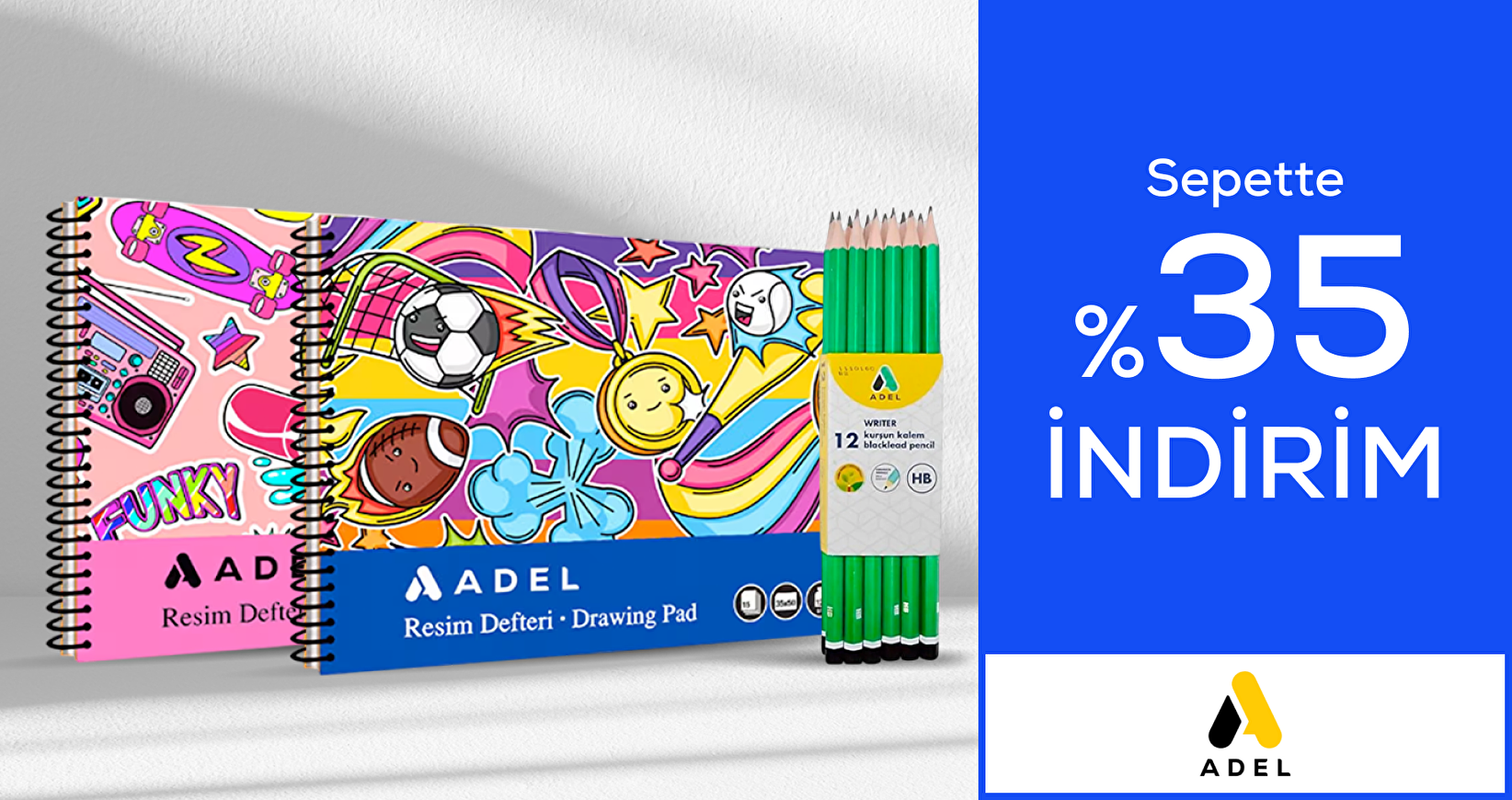 Adel Kalemcilik Sepette %35 İndirim
