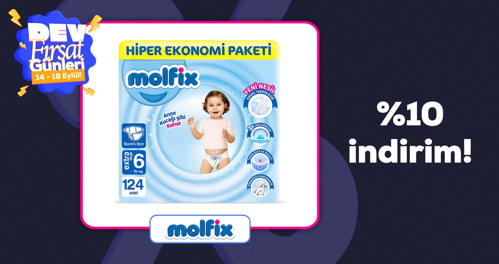 Molfix Ürünlerinde %10 İndirim!
