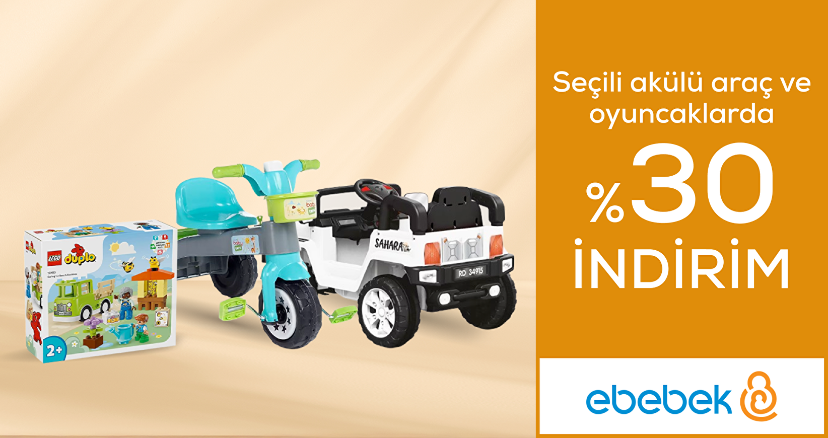 ebebek Seçili Akülü Araç ve Oyuncaklarda %30 İndirim