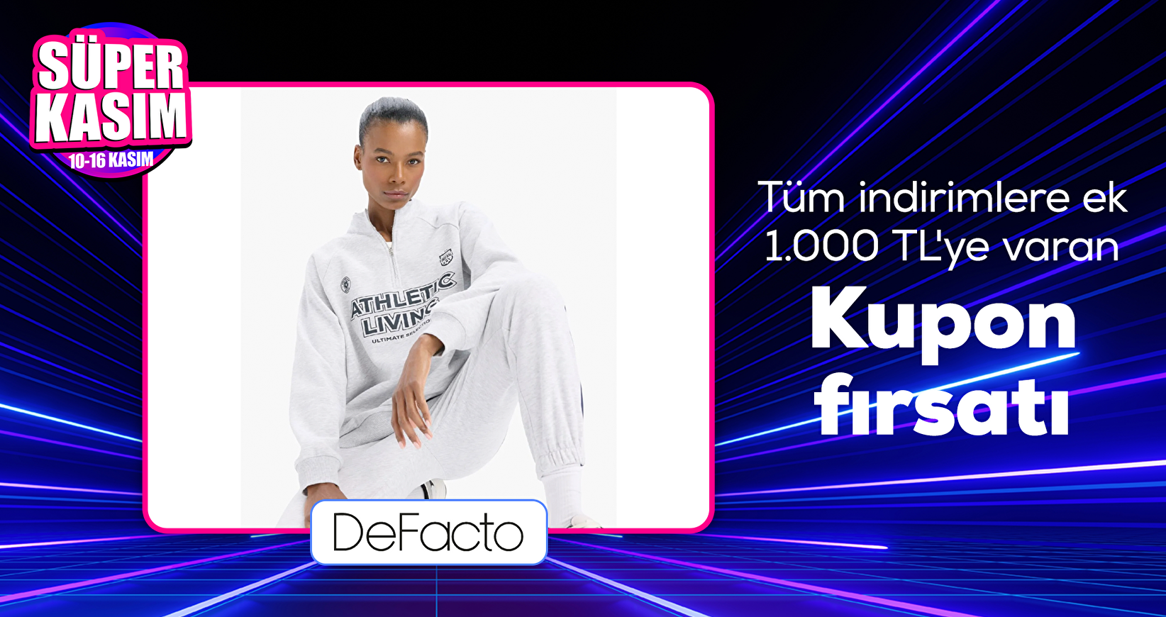 Defacto Tüm İndirimlere Ek 1000 TL'ye Varan Kupon Fırsatı