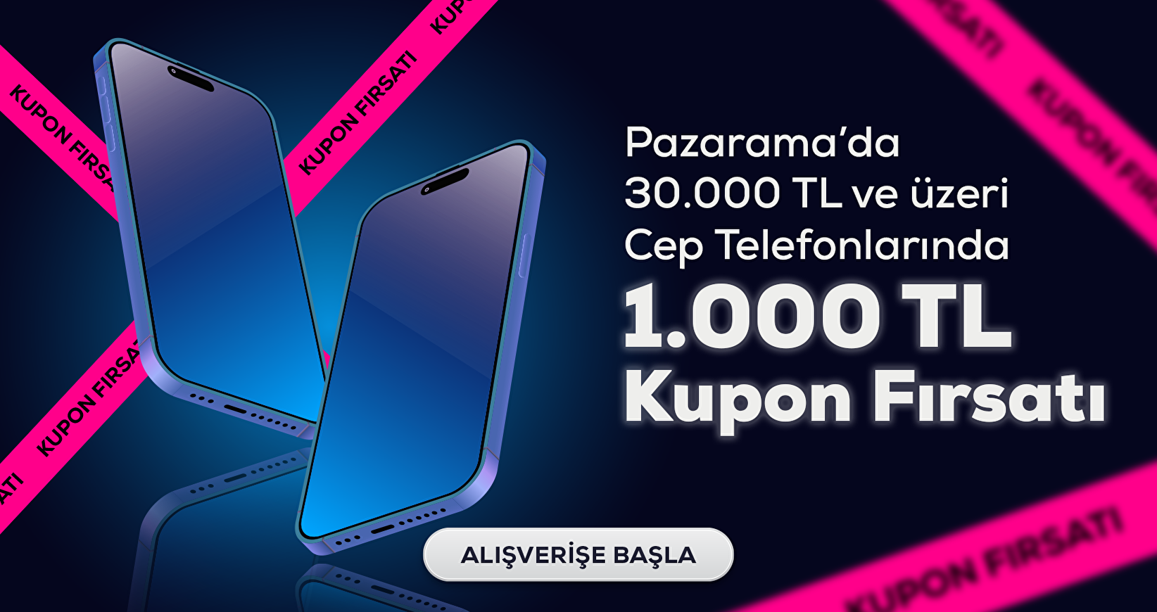 Pazarama Cep Telefonlarında 1000 TL Kupon Fırsatı