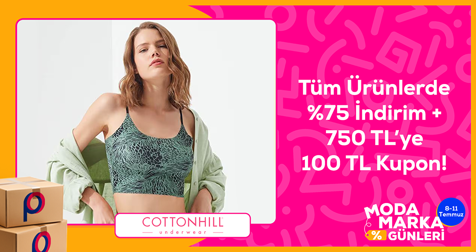 Cotton Hill %75 indirime ek 750 TL ye 100 TL kupon