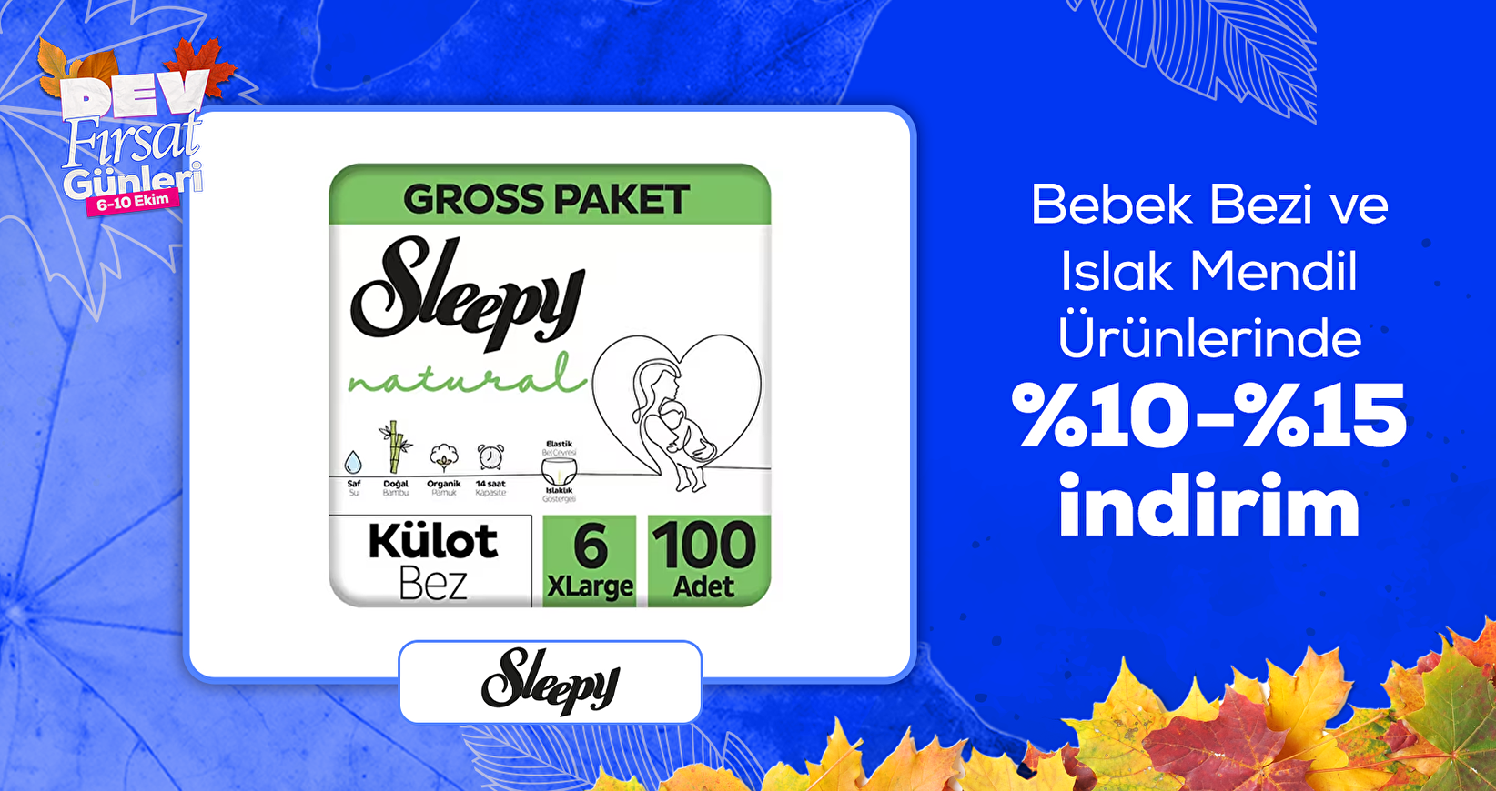 Bebek Bezi ve Islak Mendil Ürünlerinde %10-%15 İndirim