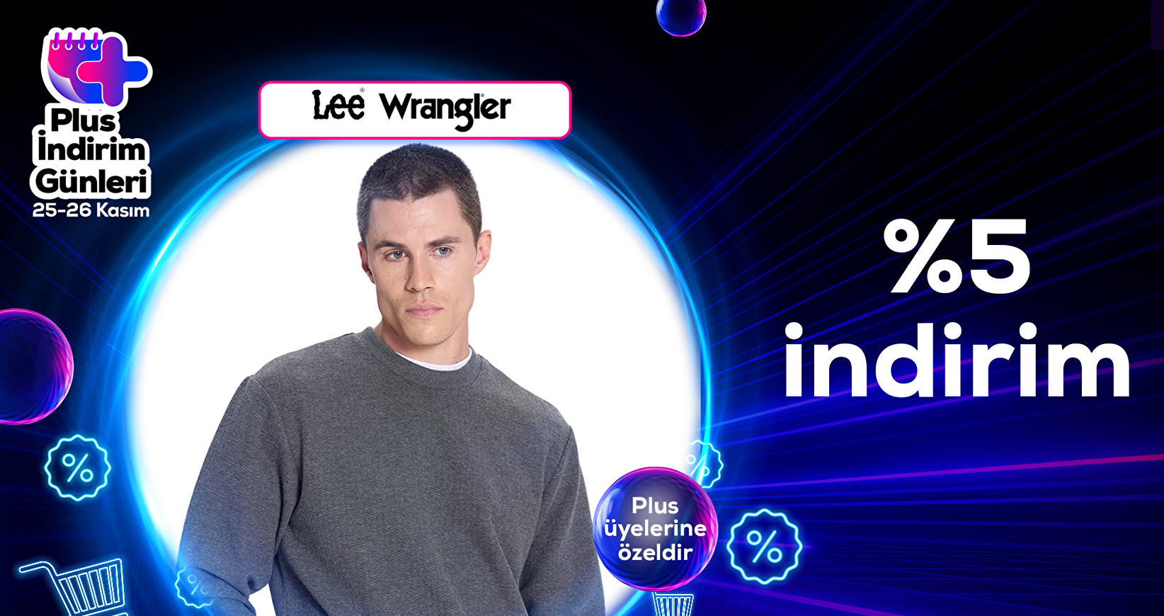 Pazarama Plus üyelerine özel Lee & Wrangler Mağazasında %5 indirim