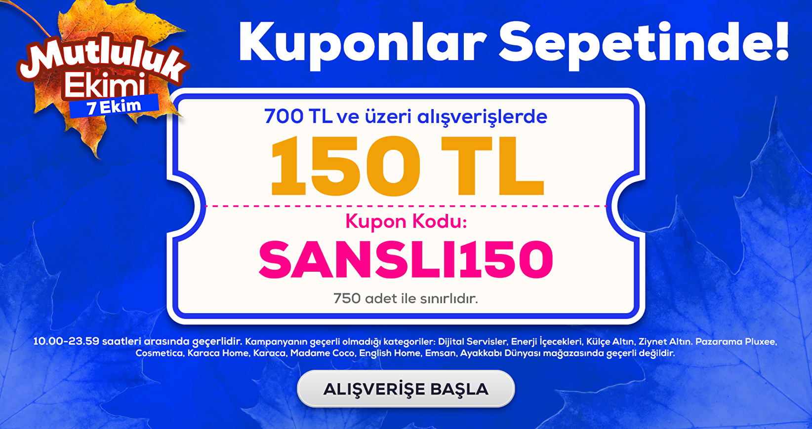 Limitli Kupon 7 Ekim