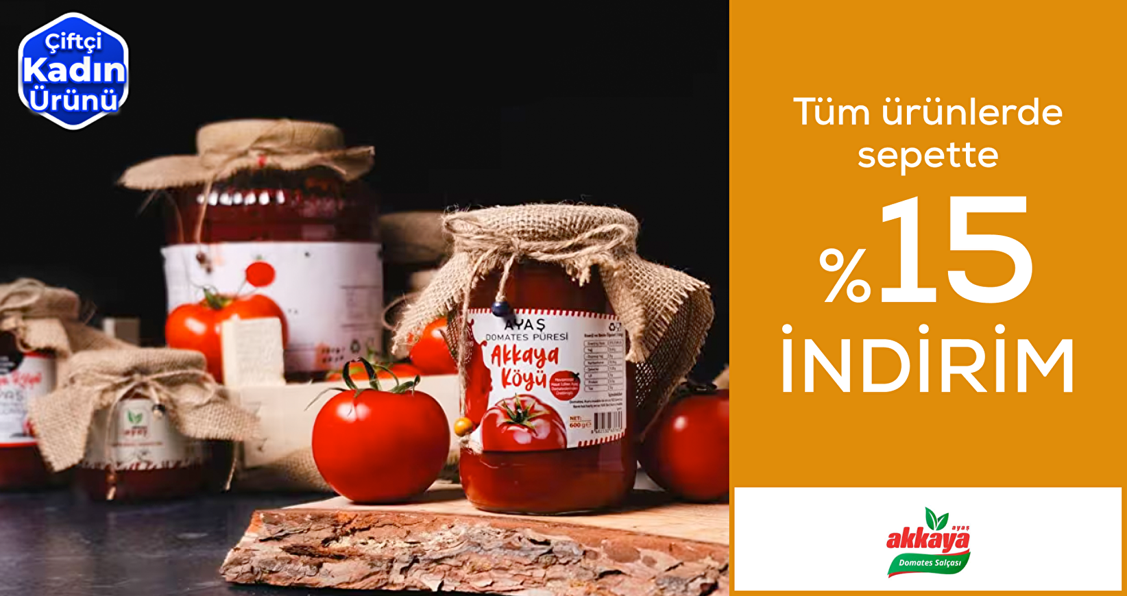 Ayas Akkaya Kooperatifi Tüm Ürünlerde Sepette %15 İndirim