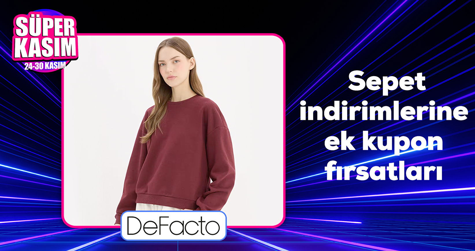 Defacto sepet indirimlerine ek kupon fırsatları