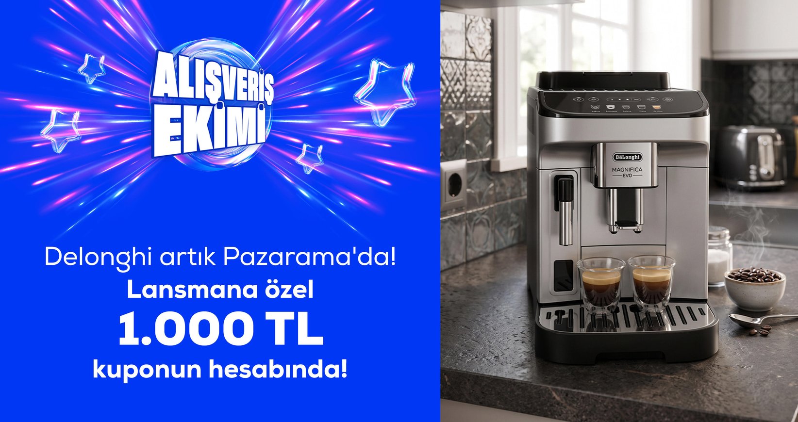 Delonghi Türkiye Lansmana Özel 1000 TL Kupon
