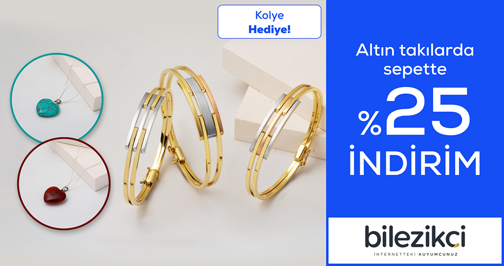 Altın takılarda sepette %25 İndirim