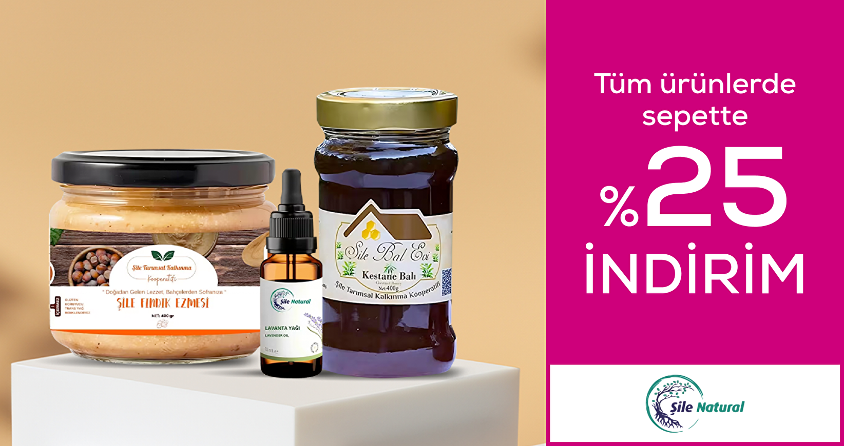 Şile Natural Sepette %25 İndirim
