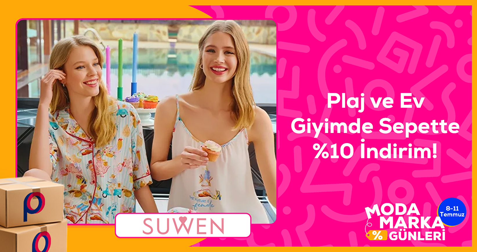 Plaj ve ev giyimde sepette %10 indirim