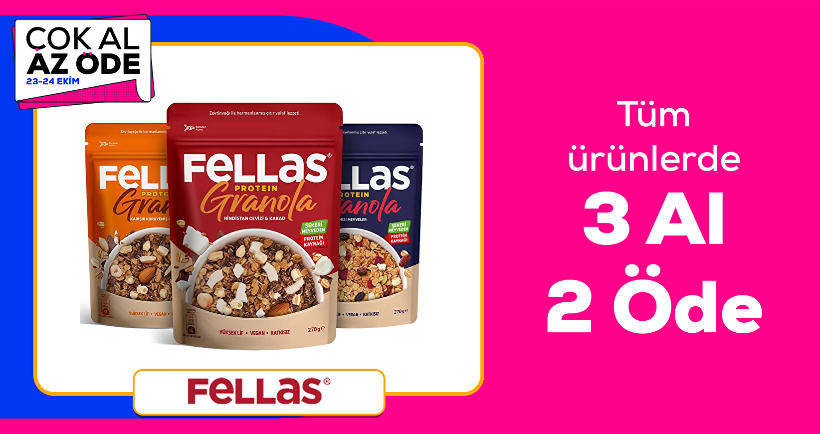 Fellas Foods mağazasına özel 3 al 2 öde
