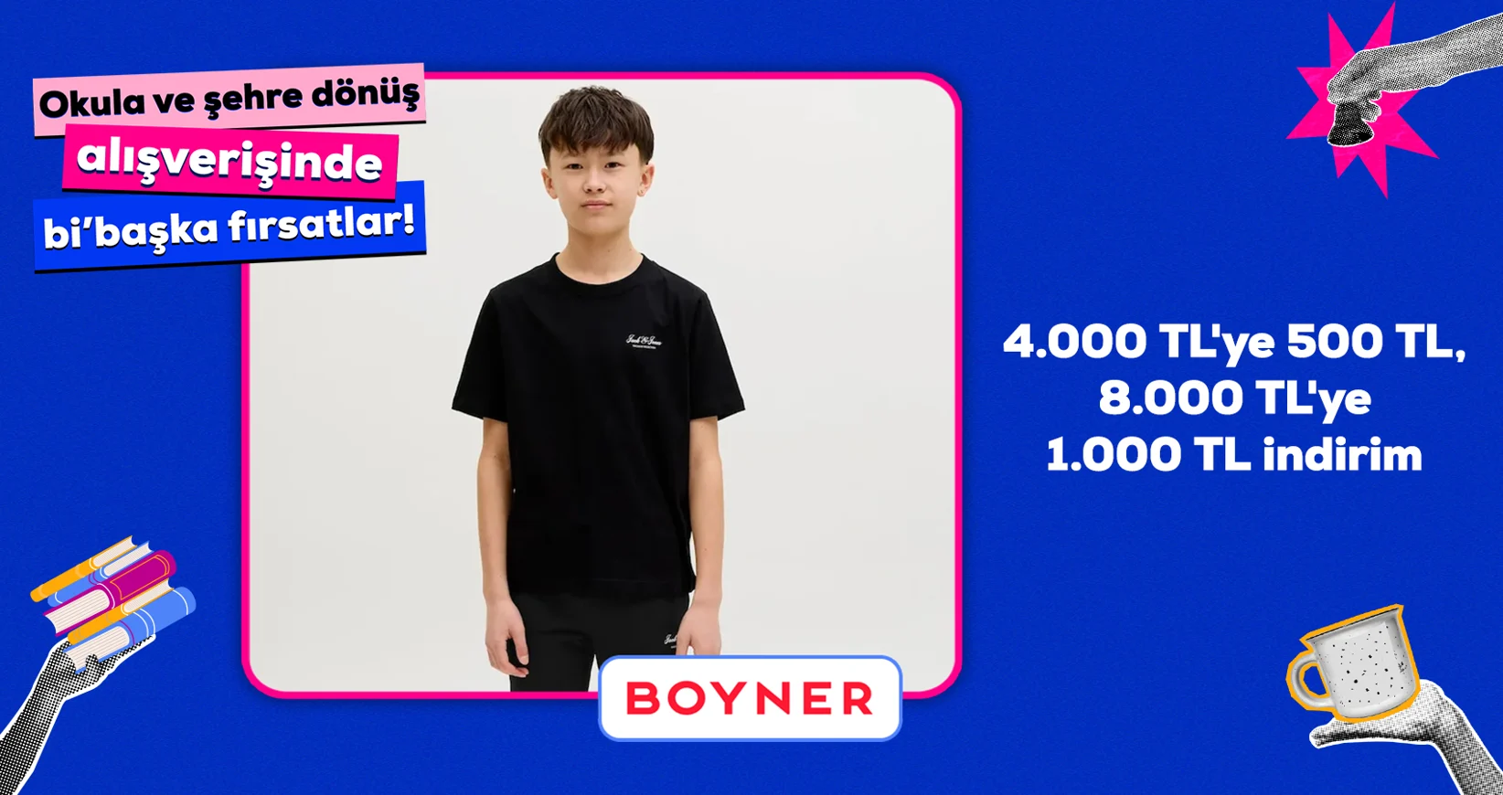 Boyner'de 4.000 TL'ye 500 TL, 8.000 TL'ye 1.000 TL İndirim