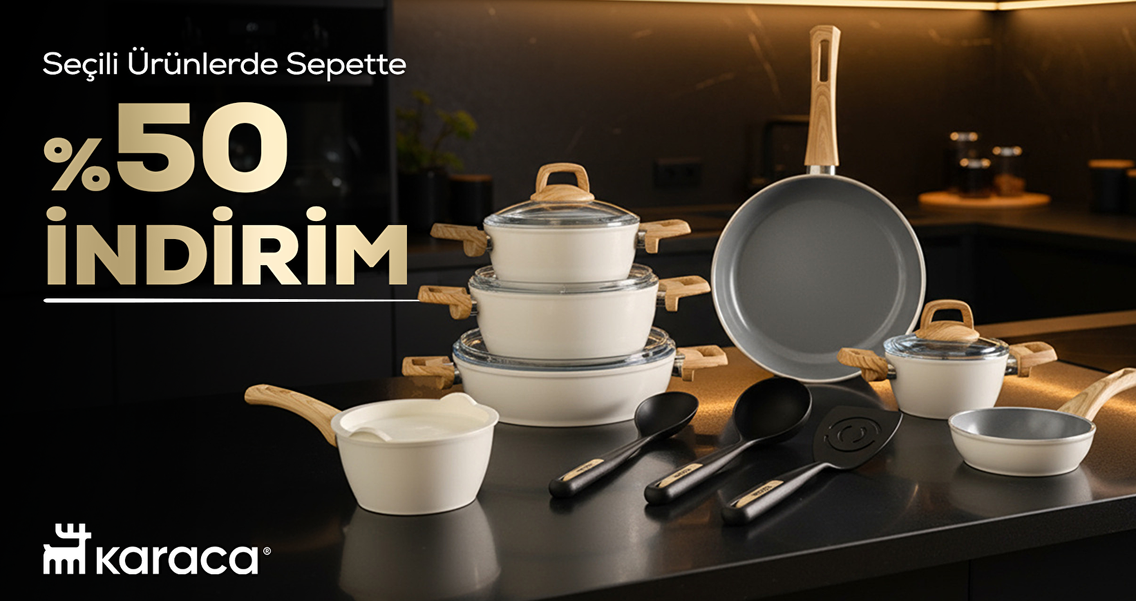 Karaca Seçili Ürünlerde Sepette %50 İndirim