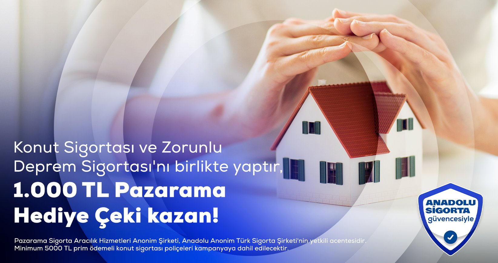 Konut ve Deprem Sigortasına 1.000 TL Hediye Çeki