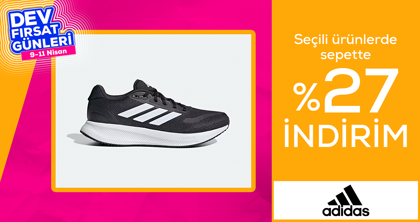 Seçili Adidas Ürünlerinde Sepette %27 İndirim
