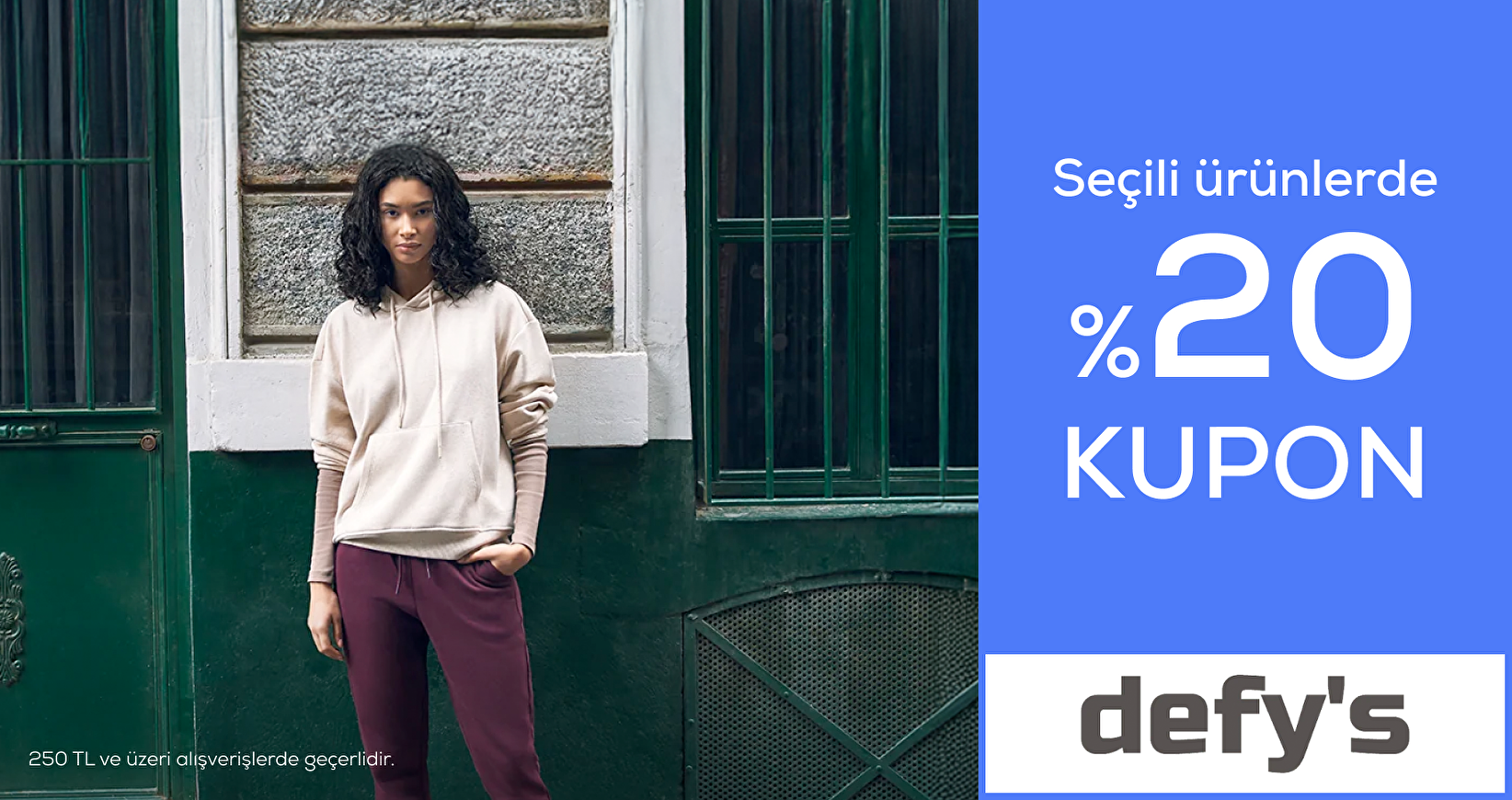 defy's 250 TL ve üzeri %20 kupon indirimi