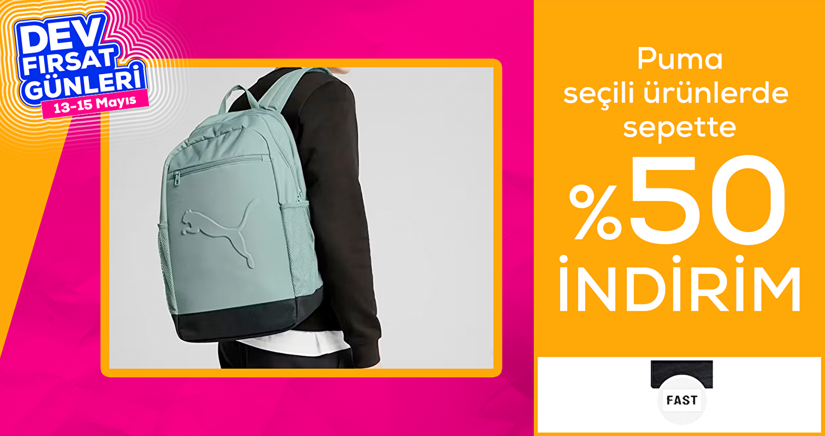 Puma Seçili Ürünlerde Sepette %50 İndirim