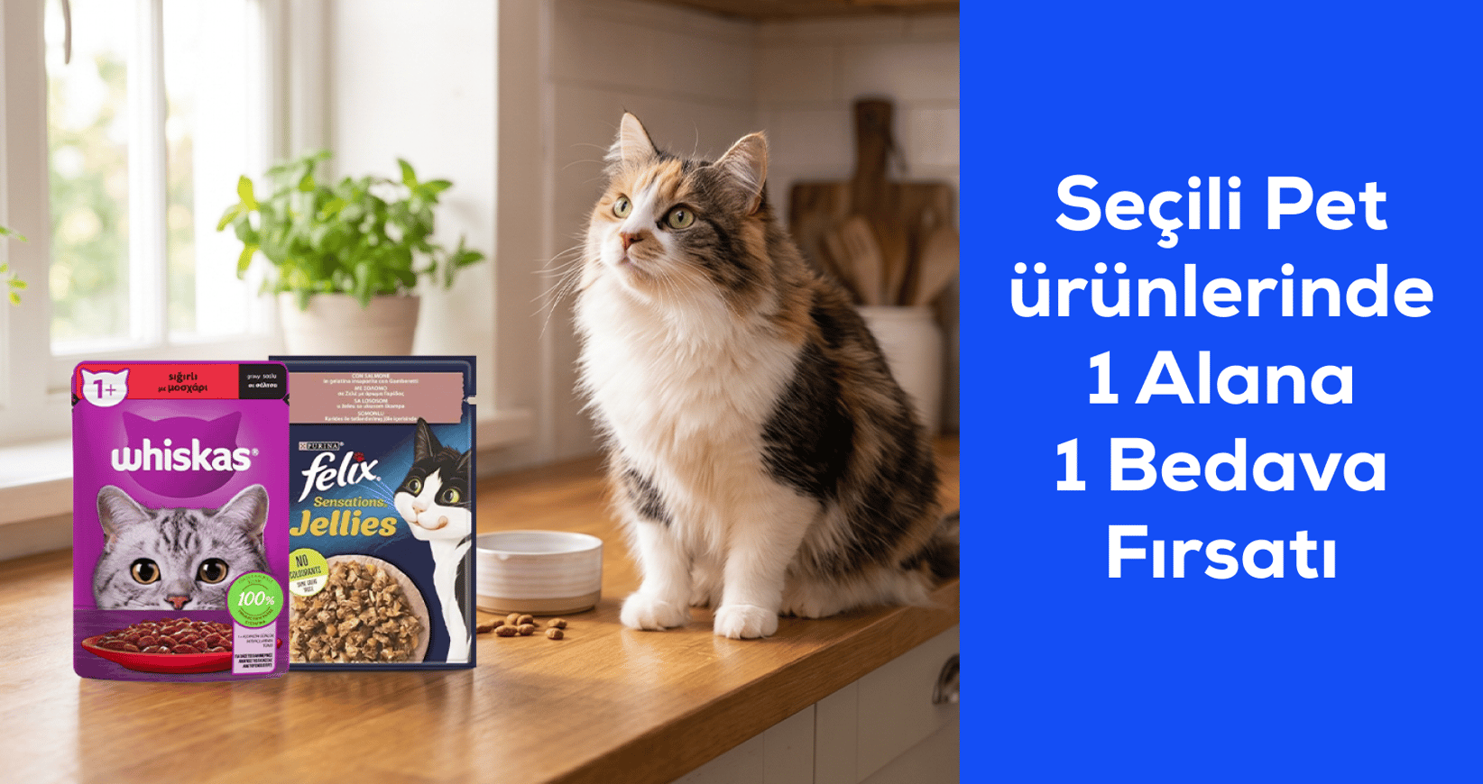 Seçili Pet ürünlerinde 1 Alana 1 Bedava Fırsatı
