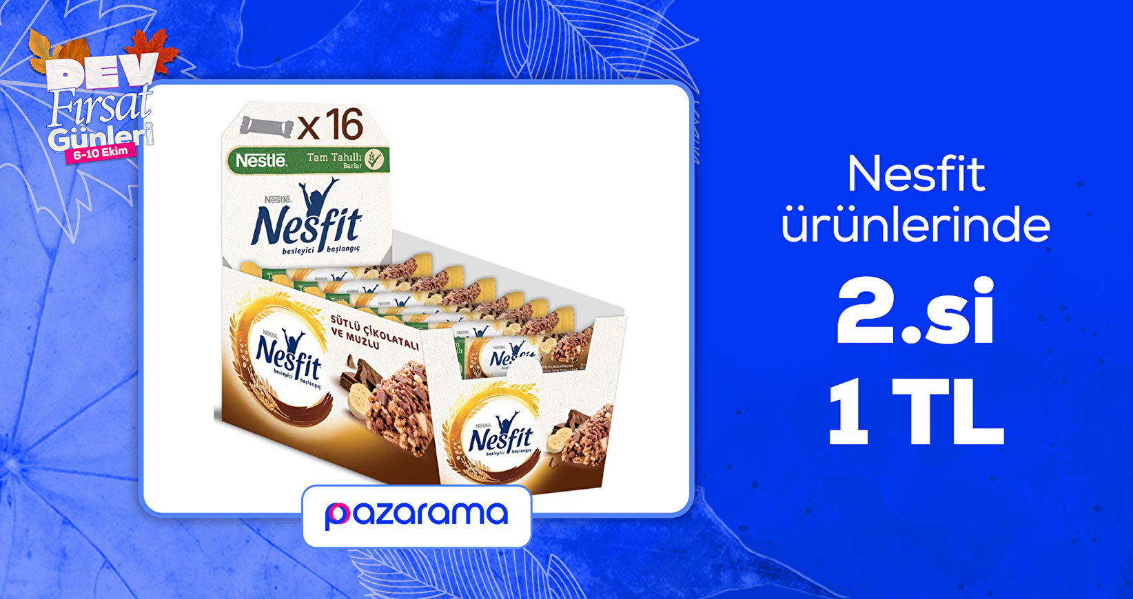 Nesfit ürünlerinde 2. ürün 1 TL