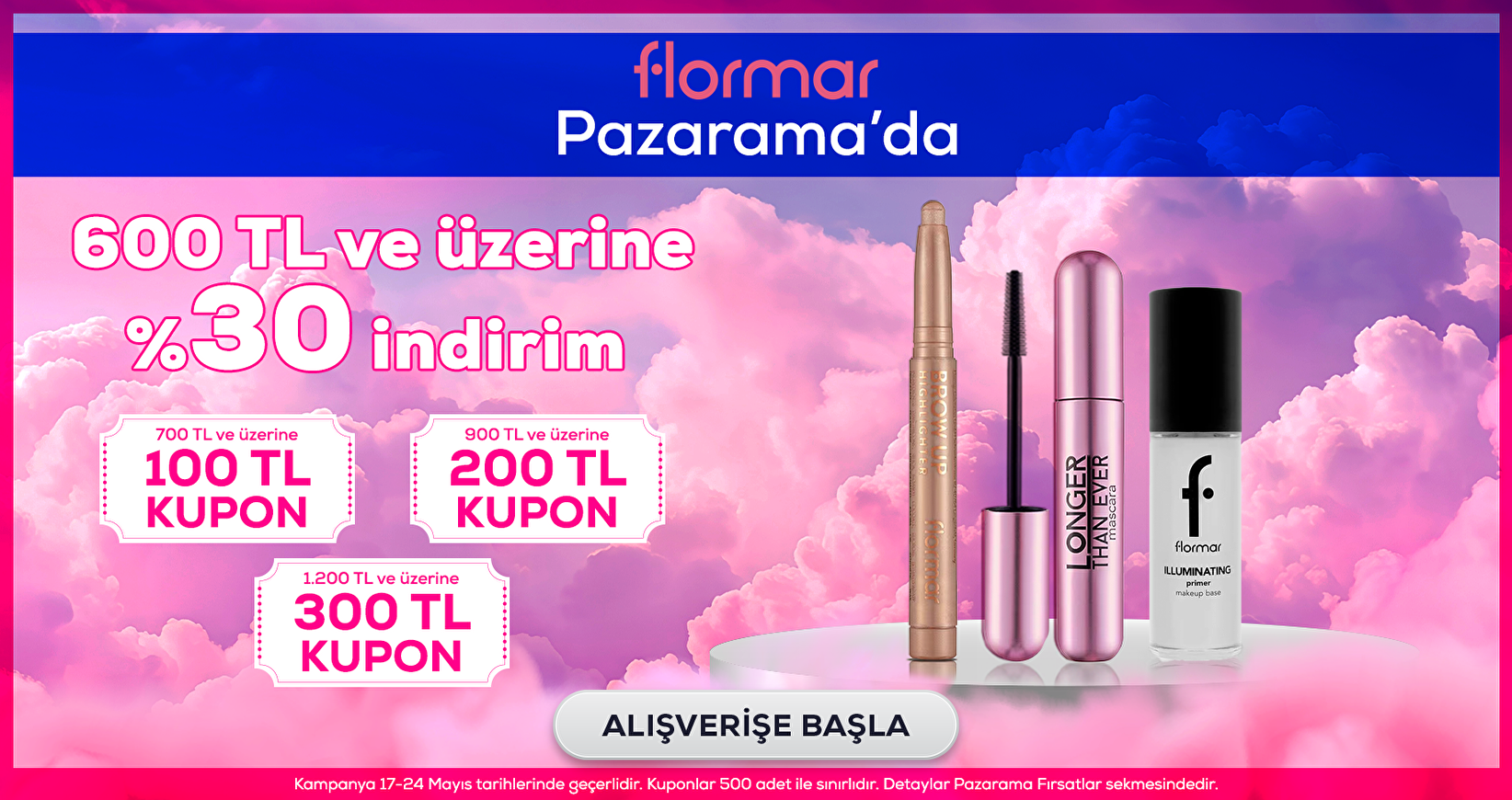 Flormar Mağazasında 600 TL ve üzerine %30 İndirim ve Kuponlar