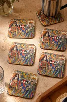 İskambil Serisi Bardak Altlığı 6’lı Set Sicilya Temalı Kolaj 9 cm MDF
